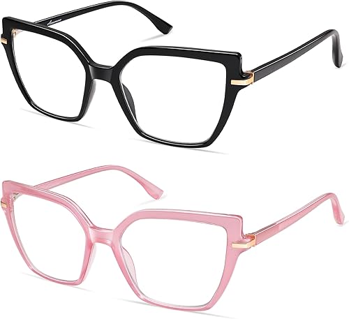 Miniatura 4 de AMOMOMA Lentes de lectura cuadrados con bloqueo de luz azul para mujeres y lectores con bisagra de resorte AM6082