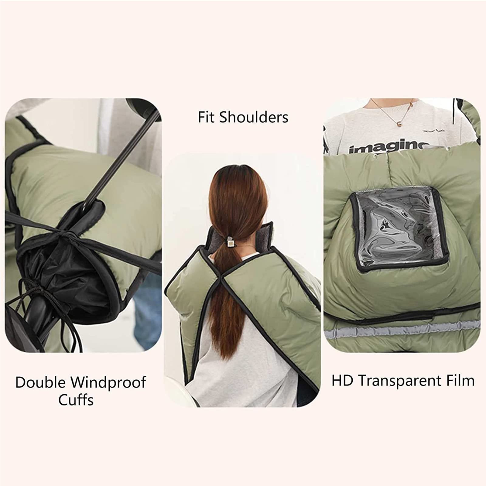 Genouillère d'hiver Scooter Coupe-Vent est épaissi Pare-Brise de Moto est imperméable et Coupe-Vent imperméable Batterie Voiture Tram Pare-Brise,D