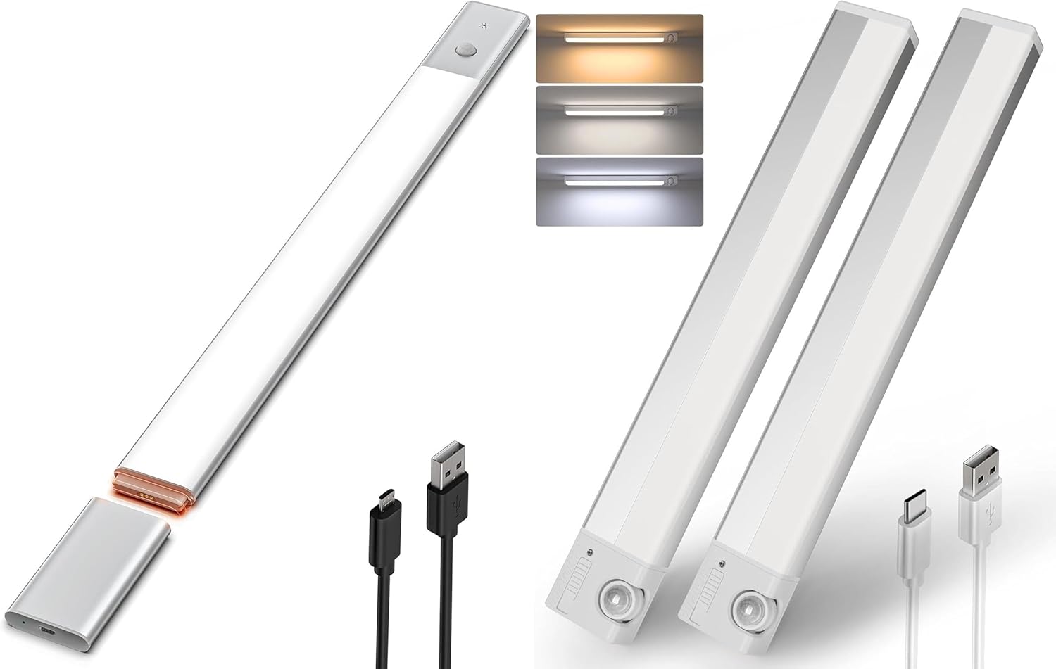 EZVALO Under Lighting,76LED 3 Color Temps Detachable Battery