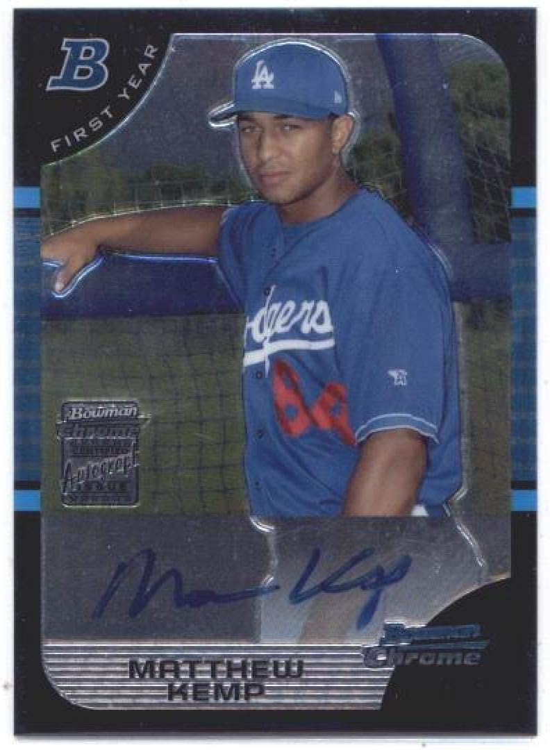2005 Bowman Chrome #349 Matt Kemp RC FY - Los Angeles Dodgers MLB Baseball Card (RC - Rookie Card) (Autographed) NM-MT