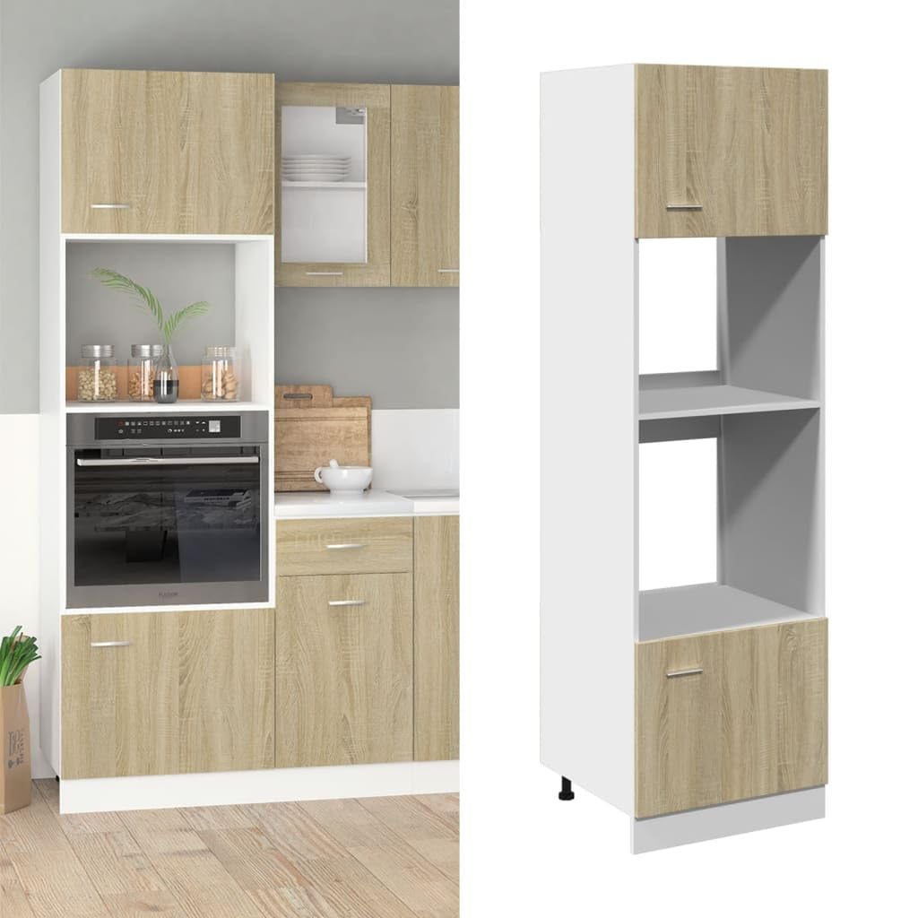 vidaXL Mobile per Microonde “Lyon” Rovere Sonoma 60x57x207 cm