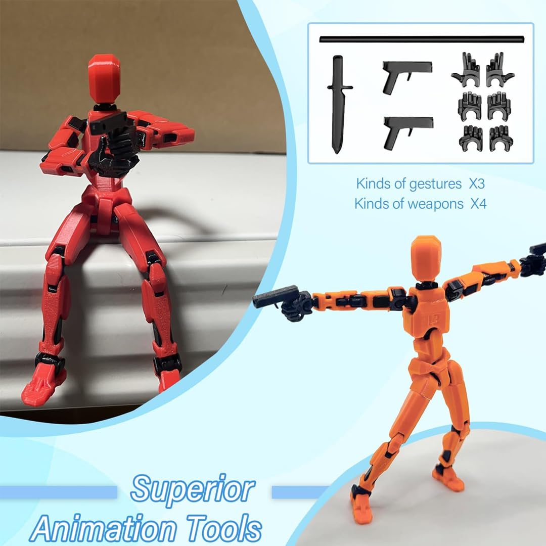 Set di action figure T-13, 5 pezzi, con stampa 3D, multi-snodato, per collezionisti e decorazioni da scrivania (5 pezzi)