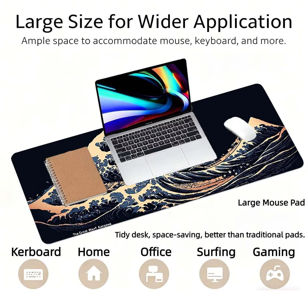 Lpfieonn Einfach Schreibtischunterlage XXL, Rosa Schreibtischunterlagen Großes, Gaming Mousepad XXL mit ernähter Rand und Rutschfeste Gummibasis, Desk Mat für PC/Laptop/Mausa 120x60cm PF-3046