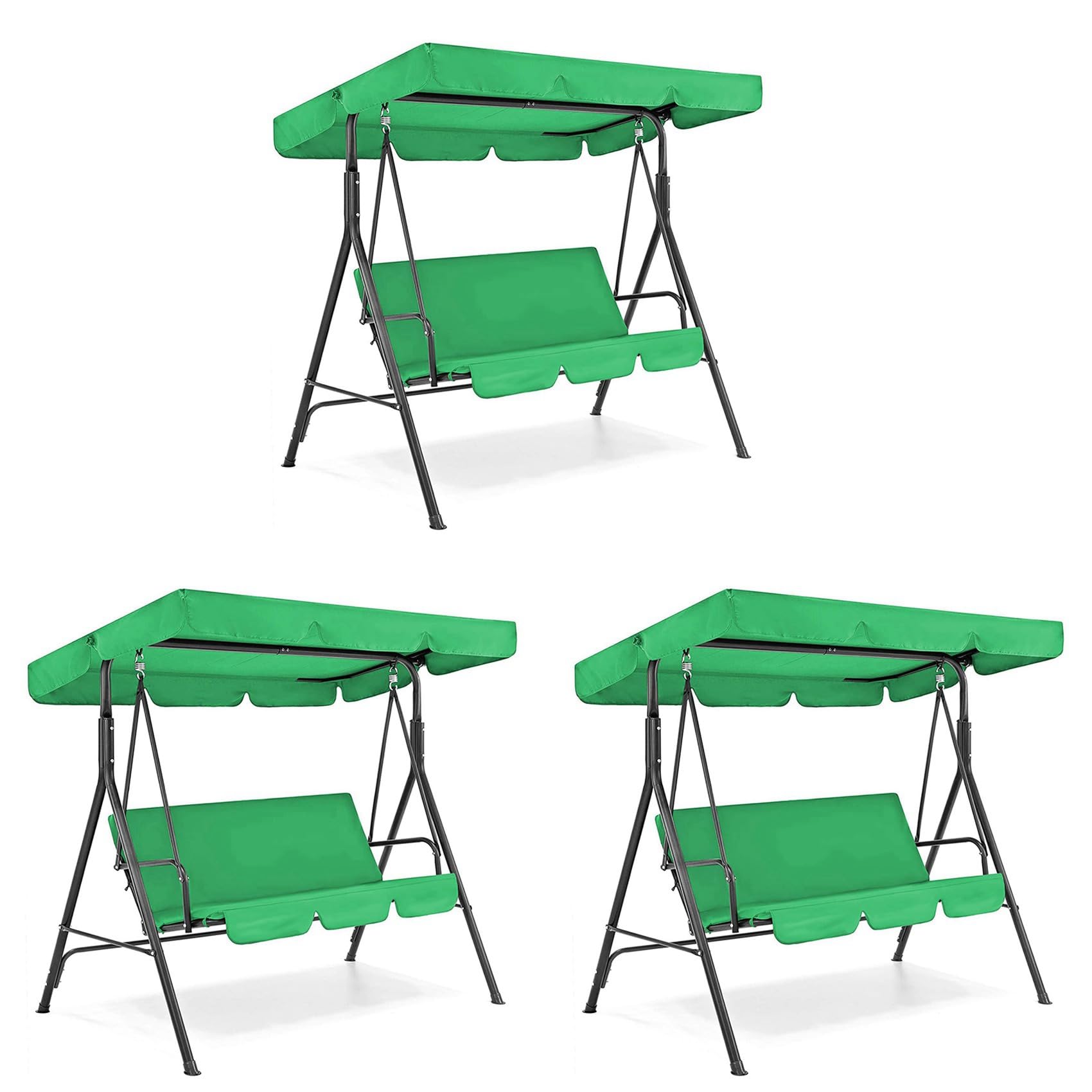 Hndhbfgrt 3X Canopy Swing Top Cover & Swing Seat Cover, 3 Seater Patio Swing Chair Canopy Top Cover