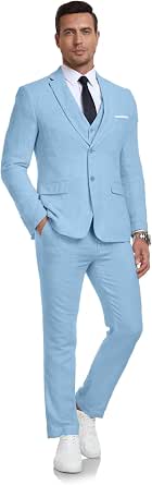 Men's Custom Size 3-Piece Linen Suit Set - Blazer, Vest, And Pants For Summer Weddings & Events - View #7