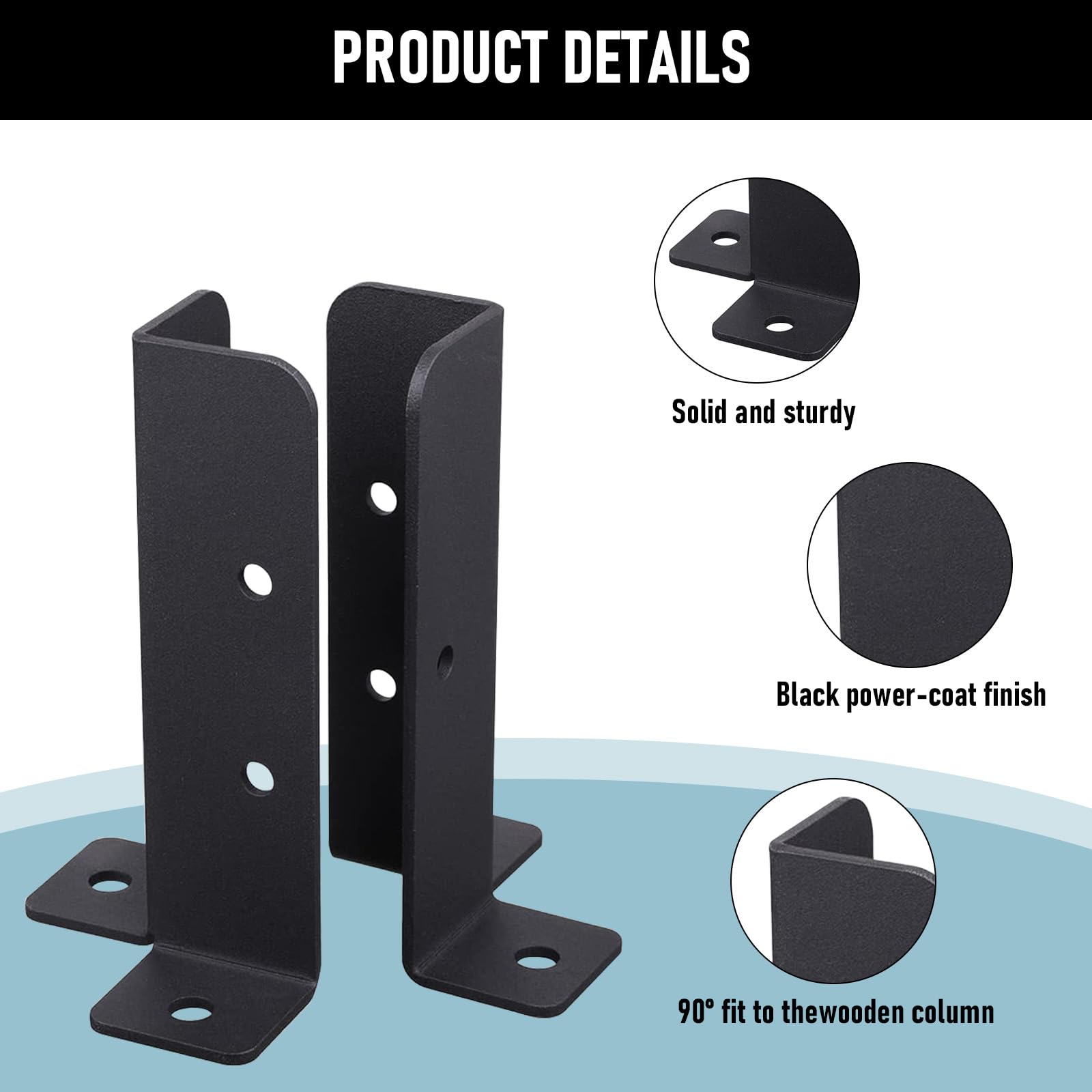 8pcs épais solide en acier plate - forme poteau support plate - forme de base en rotin support boîte aux lettres installation clôture Kit