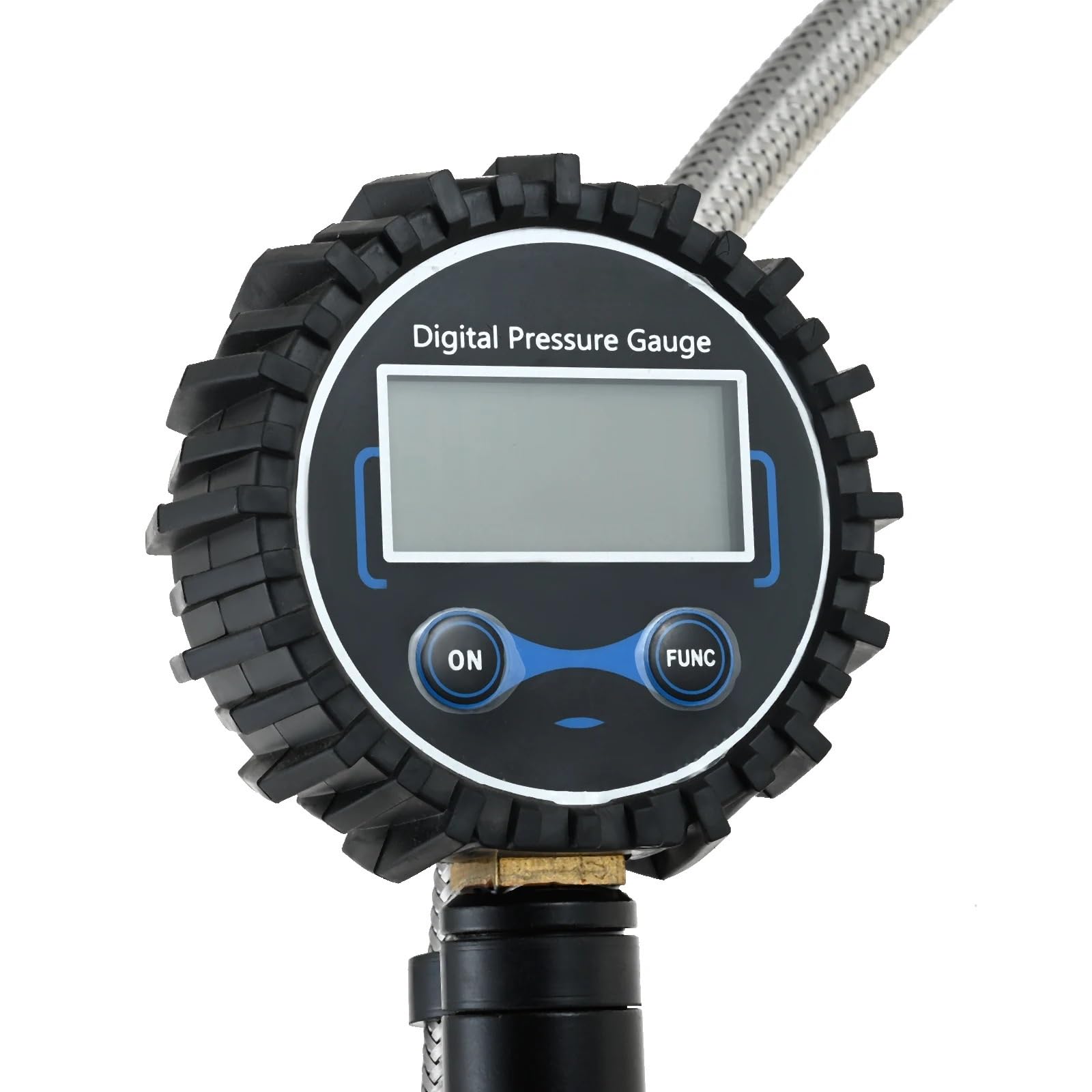 Manometro digitale per pneumatici con gonfiatore Attacco per compressore mandrino ad aria compressa da 200 PSI Tubo flessibile intrecciato in acciaio