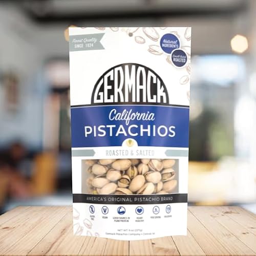 Miniatura 4 de Germack Pistachio Company, Nueces de pistacho originales de California, tostadas y saladas, 8 onzas (original)