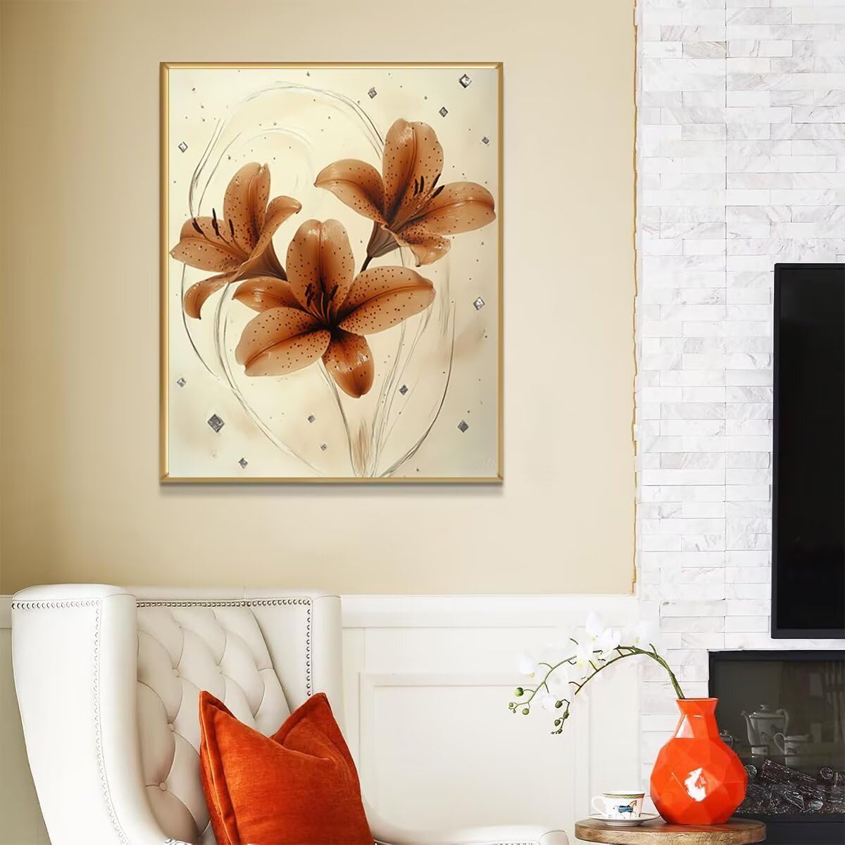Dipingere con i Numeri Fiore, Paint by Numbers Adulti Pianta, Fai da te Creativi Adulti Quadri da Dipingere Numerati Kit per Decorazione Della Parete di Casa, Regalo 70x95 cm Senza Cornice 5U-1