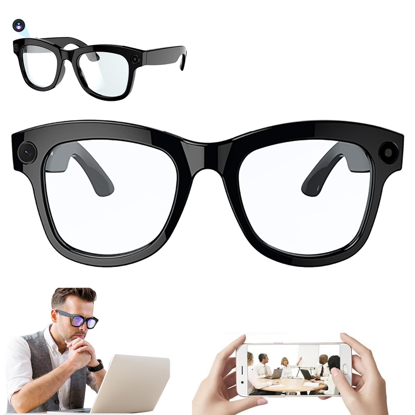 Gafas inteligentes con camara de 500 W Bluetooth y control de voz 8