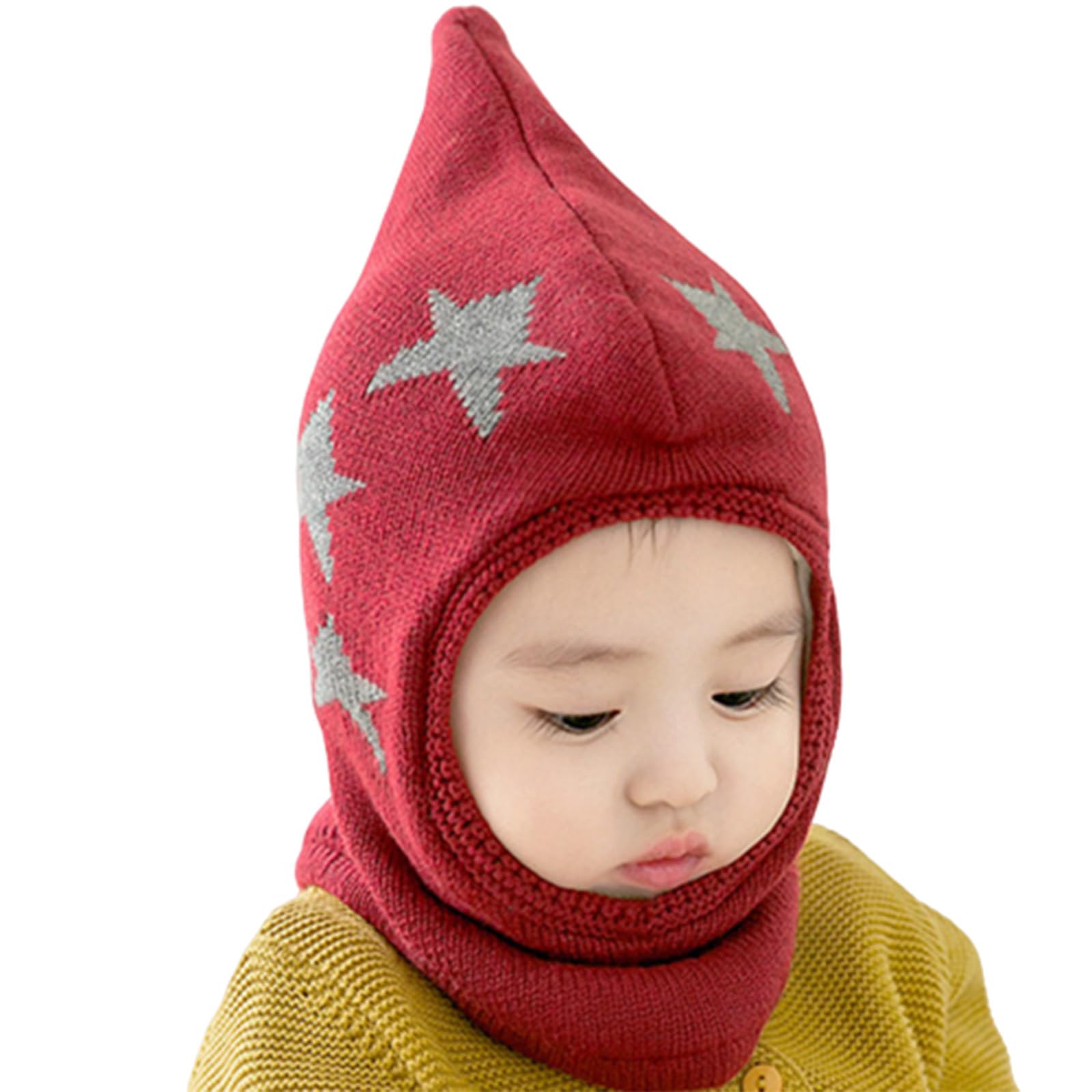 GenericBaby Winter Adjustable Hat Soft Star Warm Knitted Cute Ears Boys Girls Clothes Boys Hats Caps Top Hat Party Hats for Kids