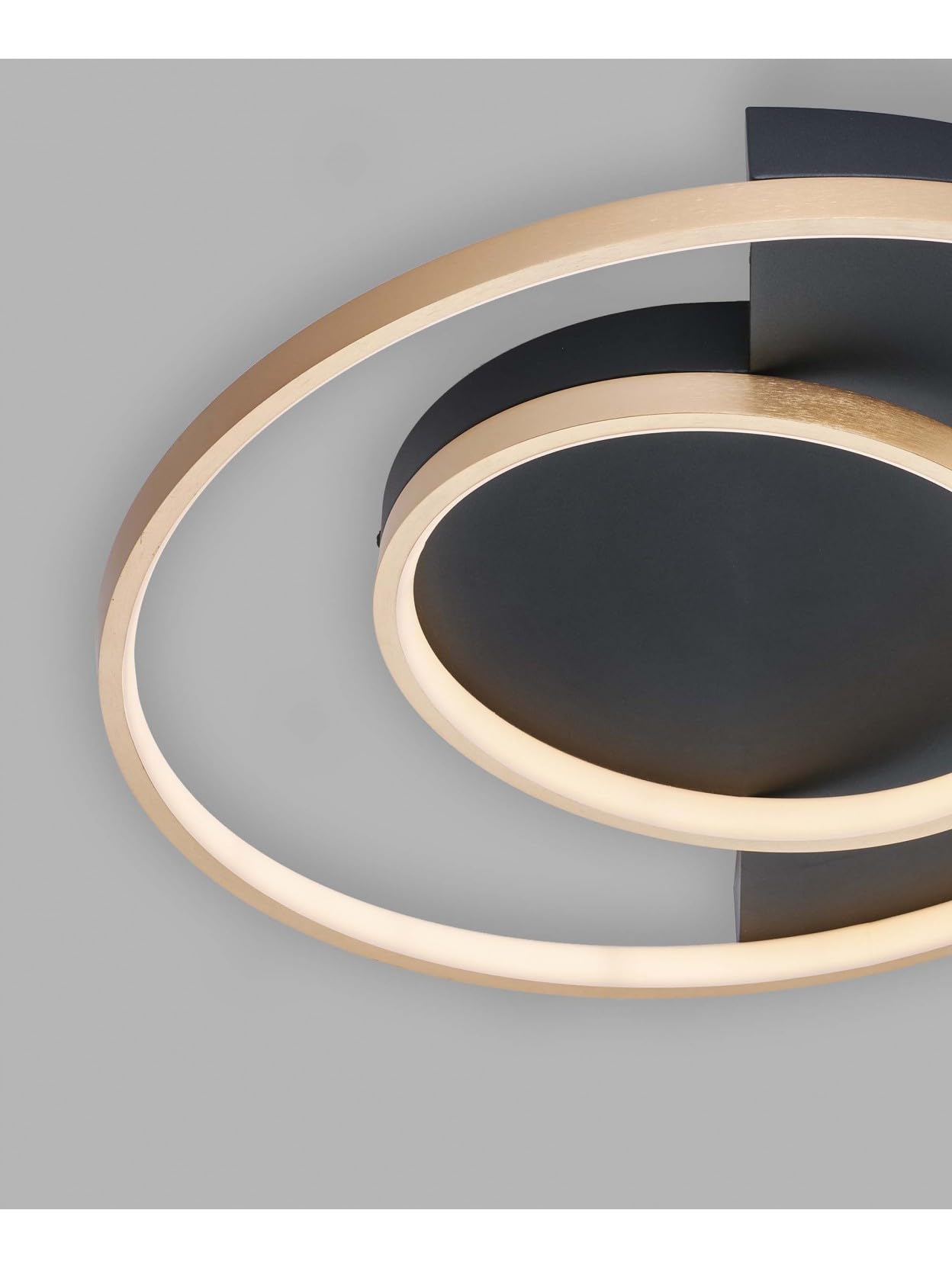 Generico Plafón LED moderno diseño negro y oro Luxury Lgt 107 para dormitorio, salón, comedor, dormitorio.