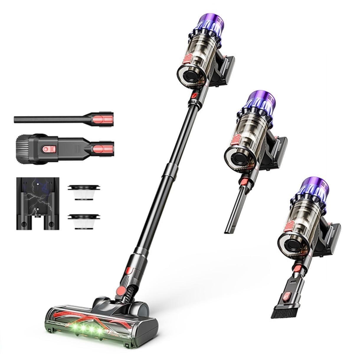VOKAIS sixpad-s s80 cordless vacuum cleaner 40 kPa suction power, 40minute runtime, touchscreen operation, wall mounted charging, freestanding design, suitable for domestic use