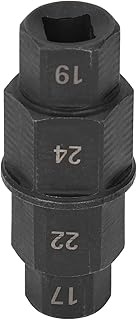 Okuyonic Ferramenta de eixo sextavado, chave de remoção de eixo de roda dianteira métrica flexível de boa resistência aço crMo durável para motocicleta (preto)