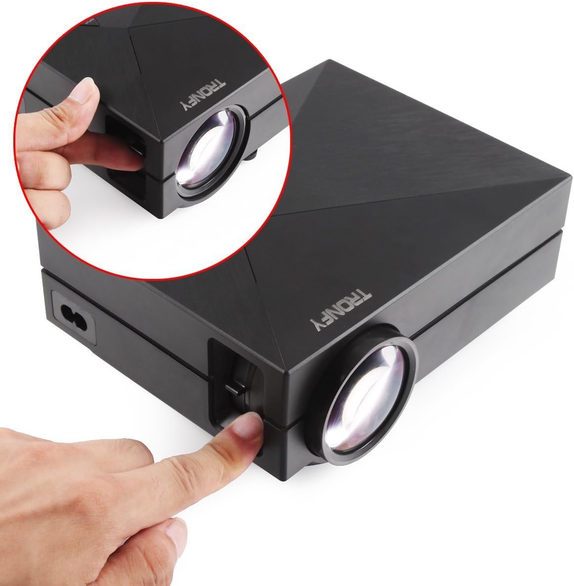 TP60 130" 800x480p USB HDMI VGA LED Projector - Black