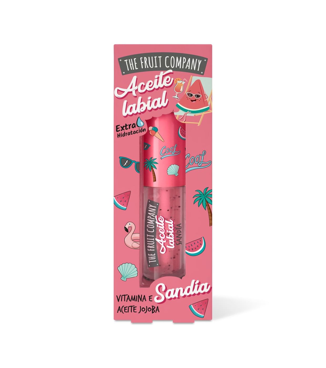 Pack Completo de Belleza The Fruit Company con Aroma a Sandía: Champú Hidratante,Brillo Labial, Crema de manos, Colonia y Crema corporal - Regalo con el Dulce Encanto de la Sandía
