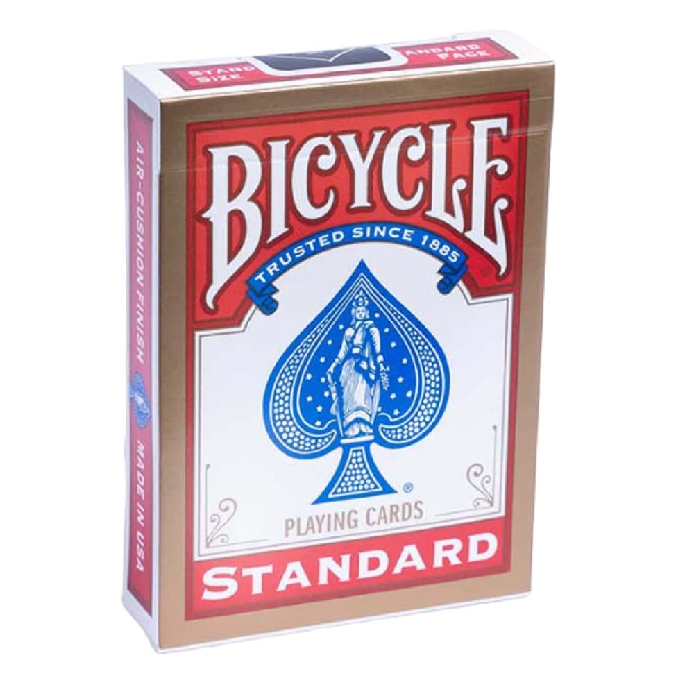 Bicycle Standard Playing Cards (Gold Border Tuck) Edition Poker Magic Rider Back Standards Size Deck, Red