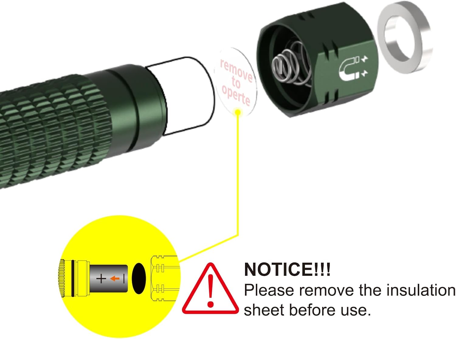 Removing insulating sheet from battery