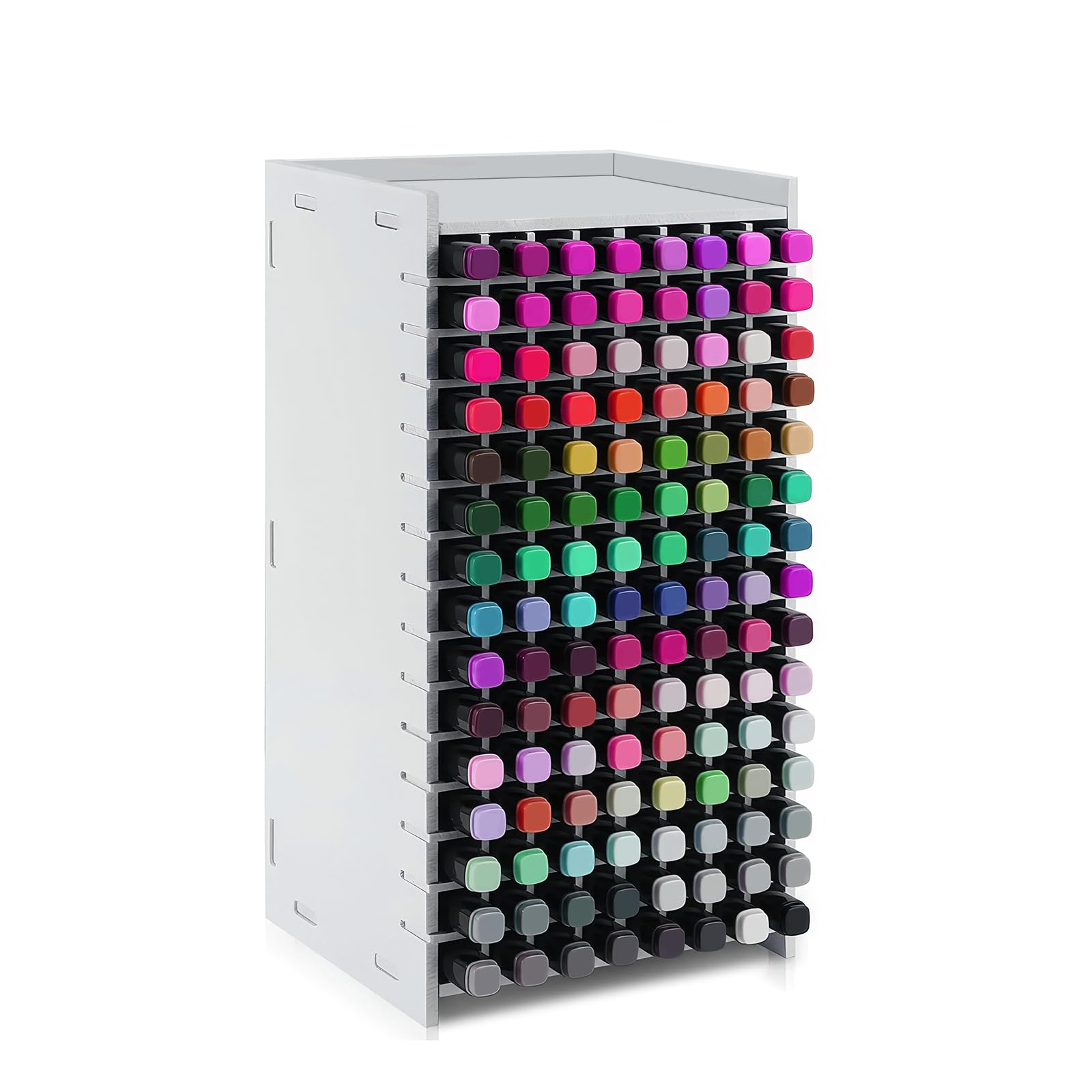 Iswawo Organiseur de marqueur pour stylos, boîte de rangement en bois pour crayons de couleur, marqueurs, petite boîte de rangement pour maquillage pour artistes pour la maison, le bureau, l'école