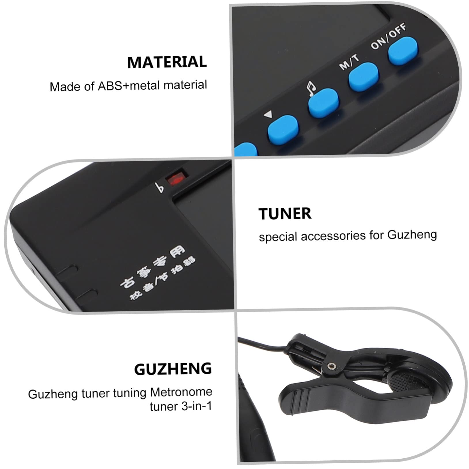 3sätze Hochsensitiver Guzheng Tuner Mit Metronom Stimmgerät Für Guzheng-spieler Lcd-anzeige Und Tragbares Design Für Präzises Und Rhythmus