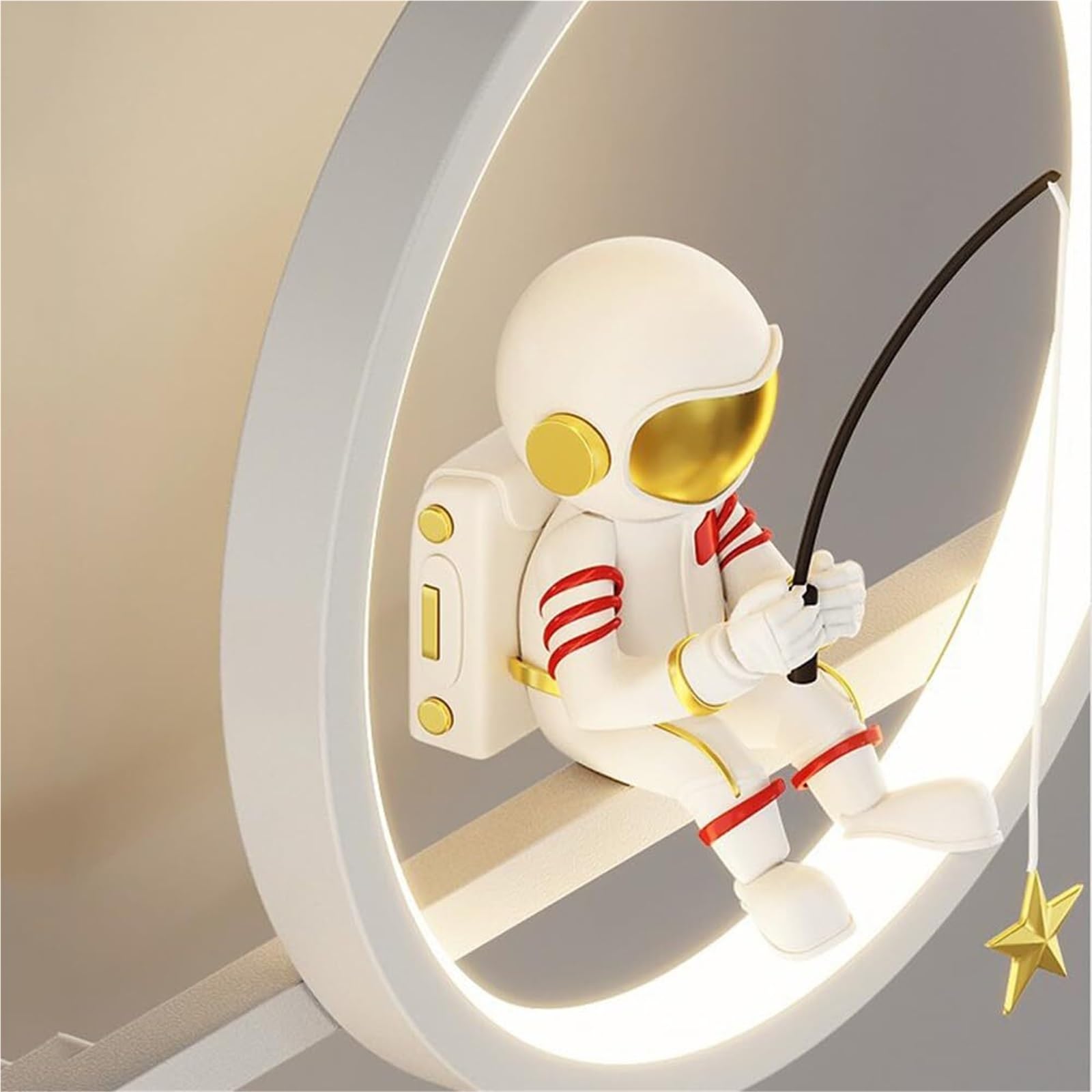 Kreatywna lampa ścienna astronauta, ściemnialna lampa LED z reflektorem gwiazd, lampa ścienna z połowy wieku, lampka nocna do pokoju dziecięcego, pokoju zabaw, kostka