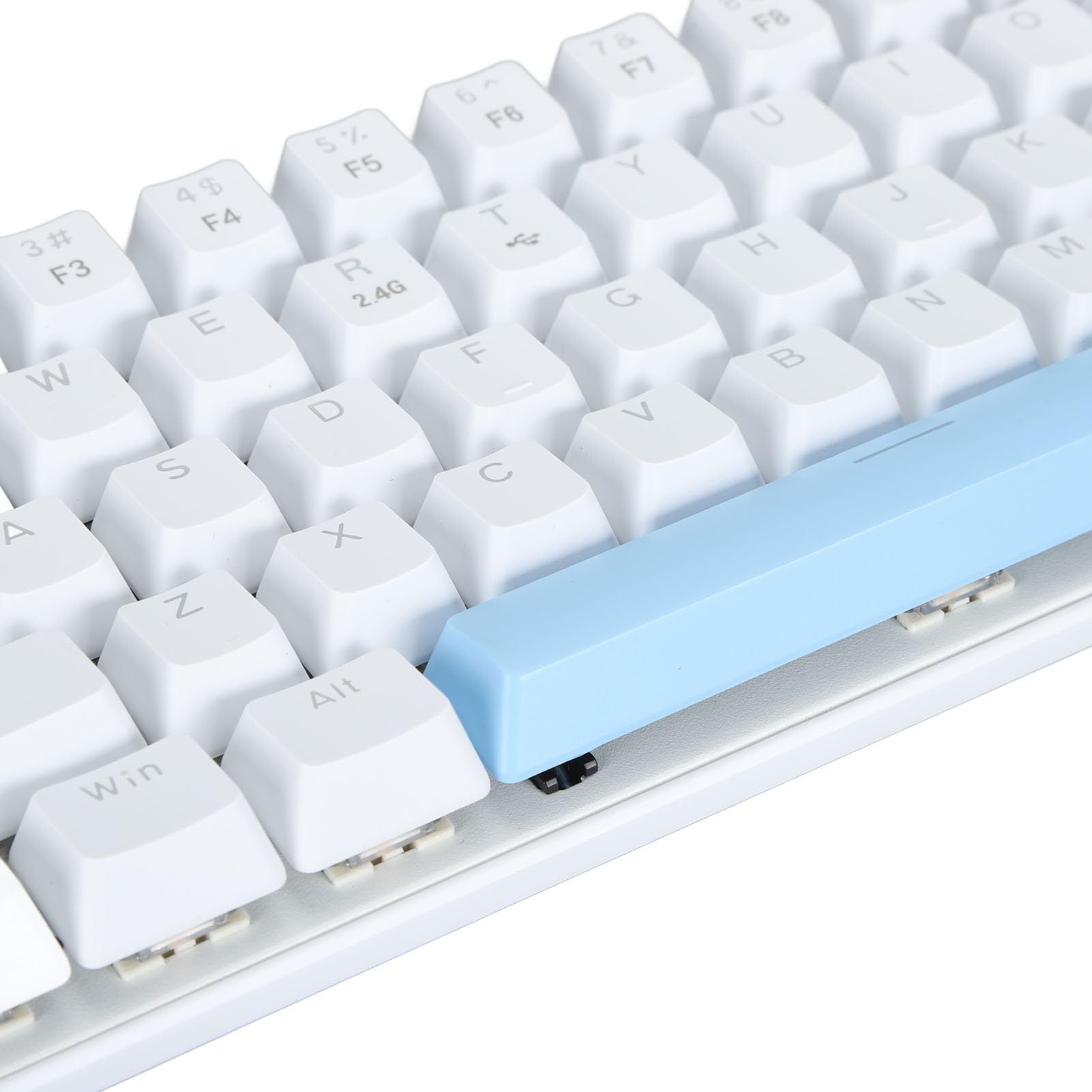 KIMISS Alta Compatibilidad 61 Teclas Mecánicas Interruptores Azul Interruptores BT5.0 USB C RGB Teclado de Juego de Retroiluminación para Teléfonos Inteligentes Capatales de Juegos de Alto (#1)
