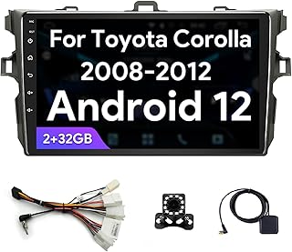 Binize Android 12 Car Stereo for Toyota Corolla 08-12 Compatible with CarPlay&Android Auto,9 Inch Touch Screen Car Radio Support Bluetooth,GPS Navigation,FM&AM,RDS,DSP,SWC+Backup Camera