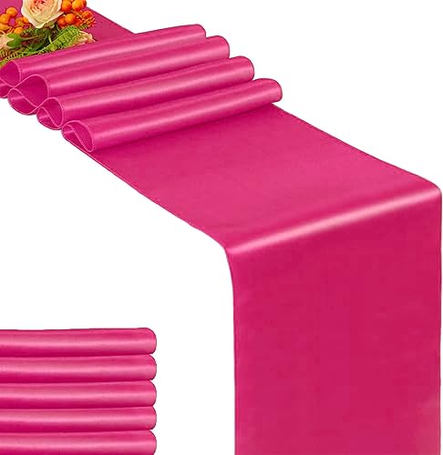 GFCC Camino de mesa de oro rosa Paquete de 5 unidades de satén de 12 x 108 pulgadas para decoración de eventos de boda y fiestas GFCC Camino de mesa de oro rosa Paquete de 5 unidades de satén de 12 x 108 pulgadas para decoración de eventos de boda y fiestas