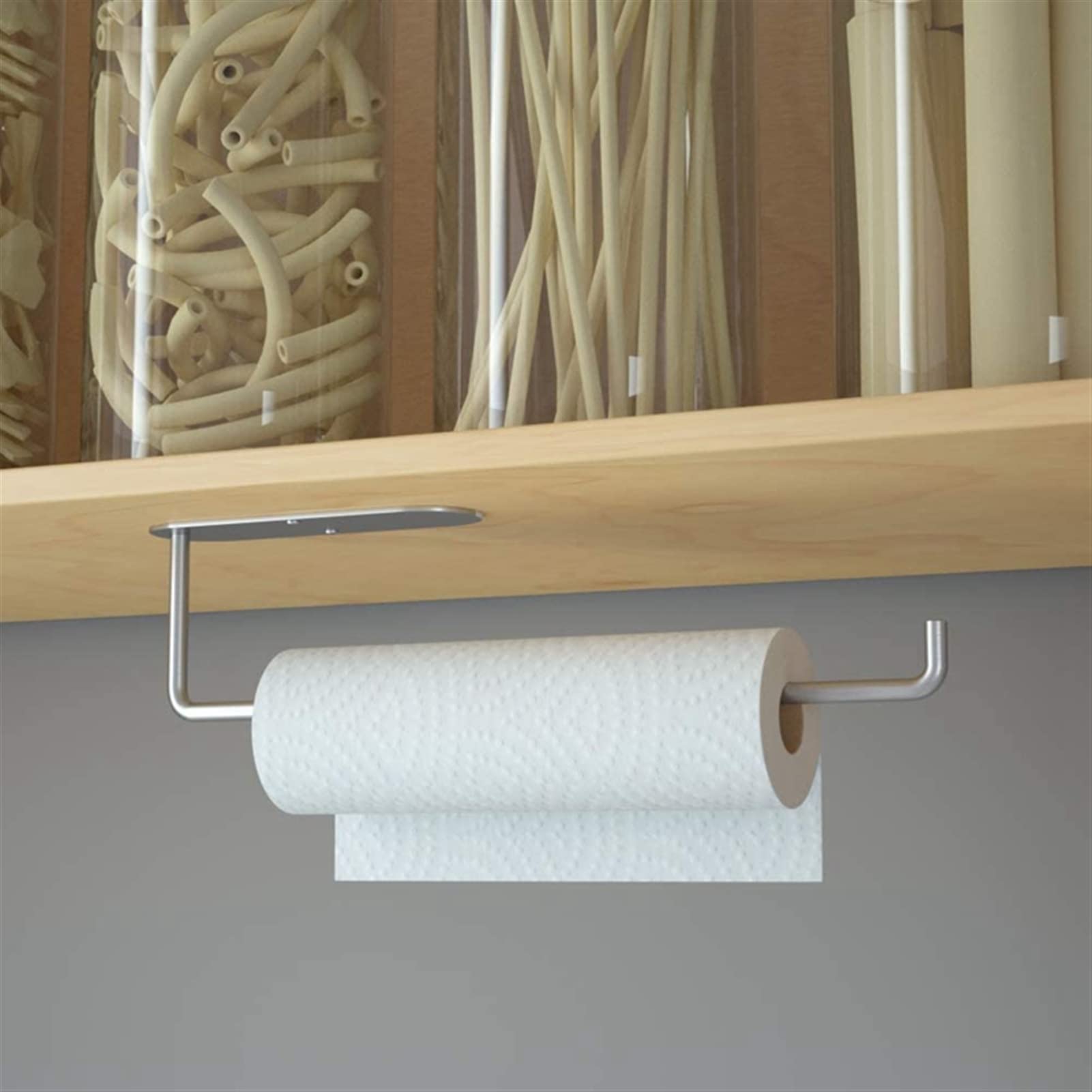 Portarrollos de papel higiénico Portarrollos de toallas de papel - Autoadhesivo o perforado, Portarrollos de papel for debajo del gabinete, Portarrollos de papel de acero inoxidable 304 Herrajes for b