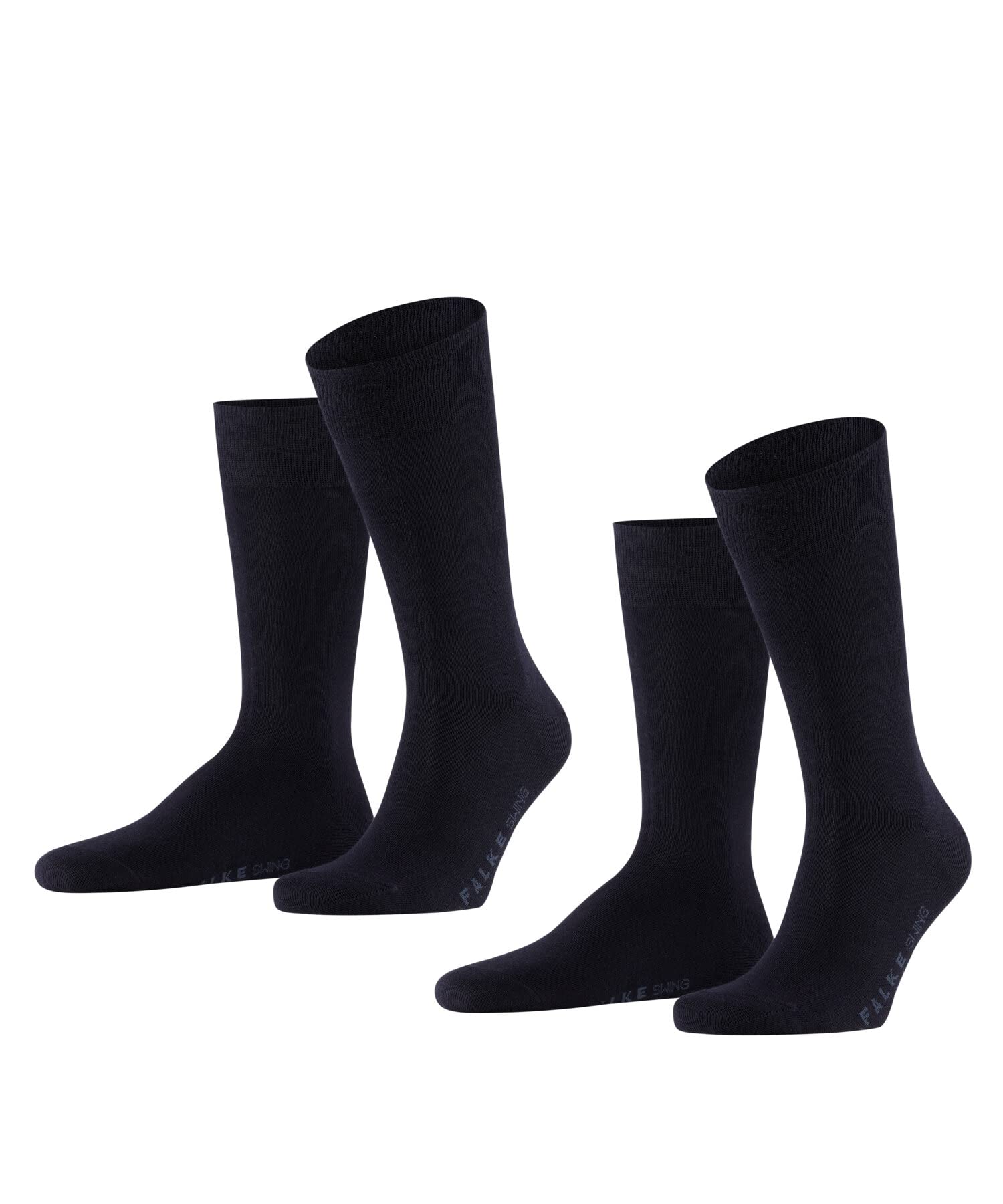 FALKE Men's Swing Multipack M So Cotton Plain 2 Pairs Socks, Blue Dark Navy 6370, 5.5-8