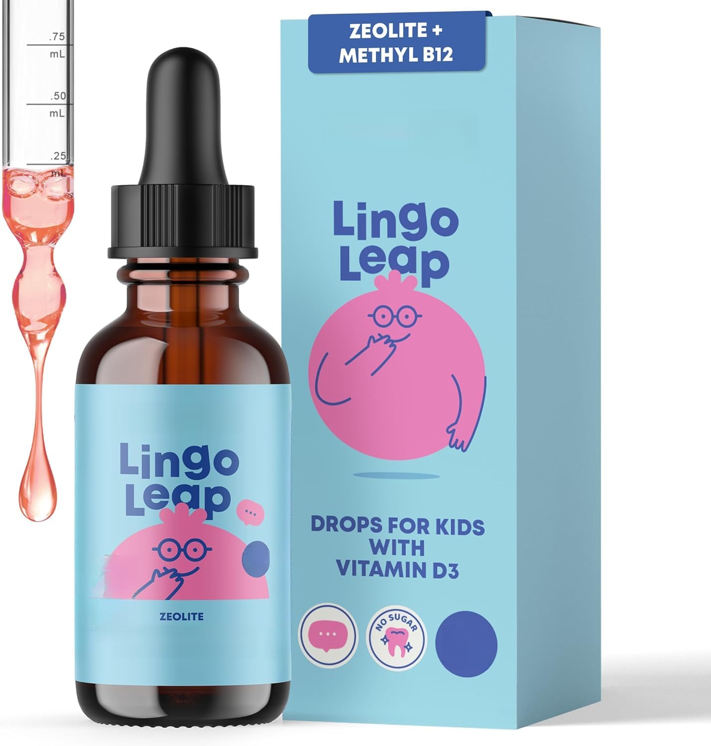 Kid Zeolite Liquid, B12, D3, Croissance, stimulation de la concentration | Équilibre le corps des enfants ; apaise l'état nerveux; stimule la concentration pour étudier et jouer en plein air