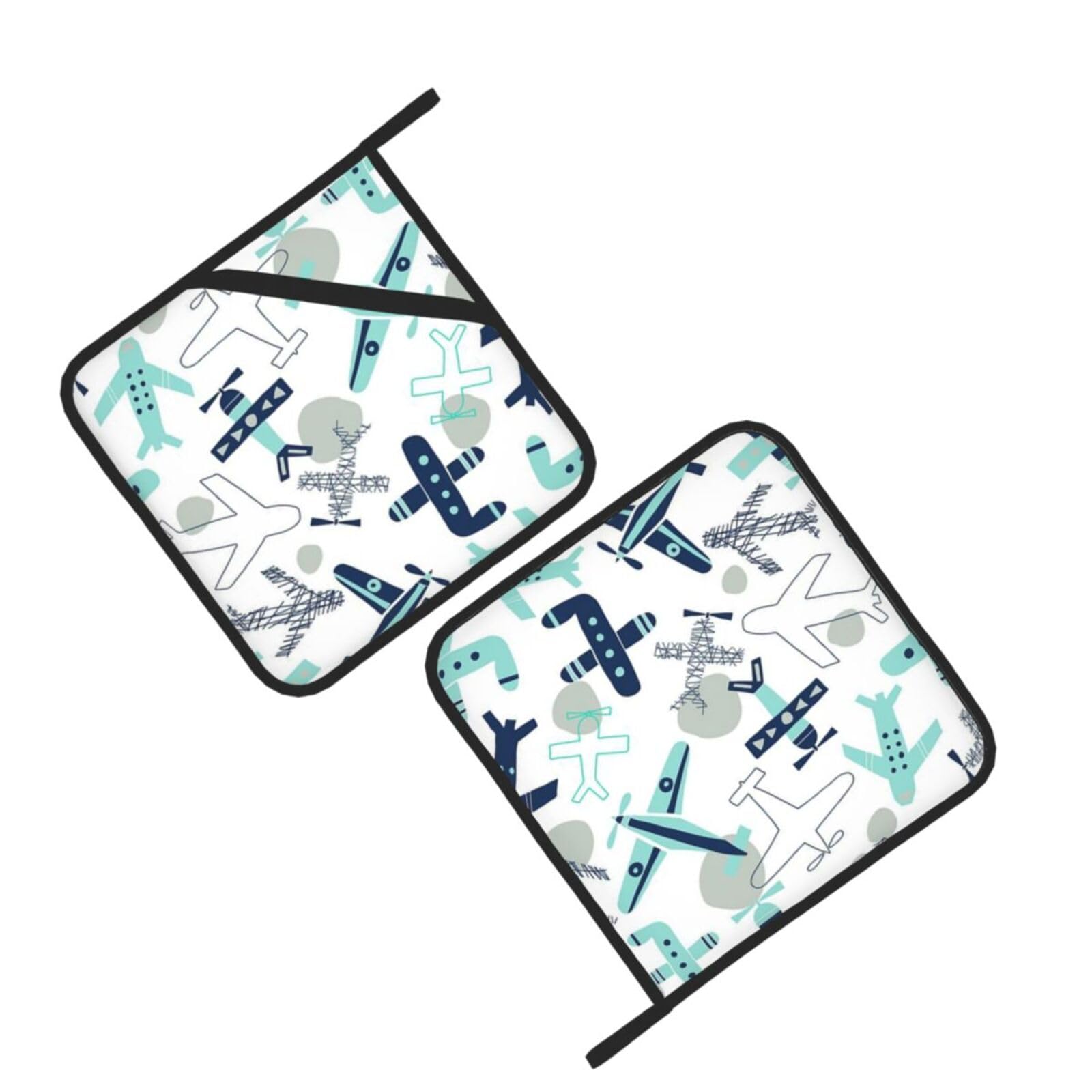 Airplane Printed Oven Pot Holders Set of 2 Pcs Heat Resistant Kitchen Microwave Potholders for Cooking Baking Grilling