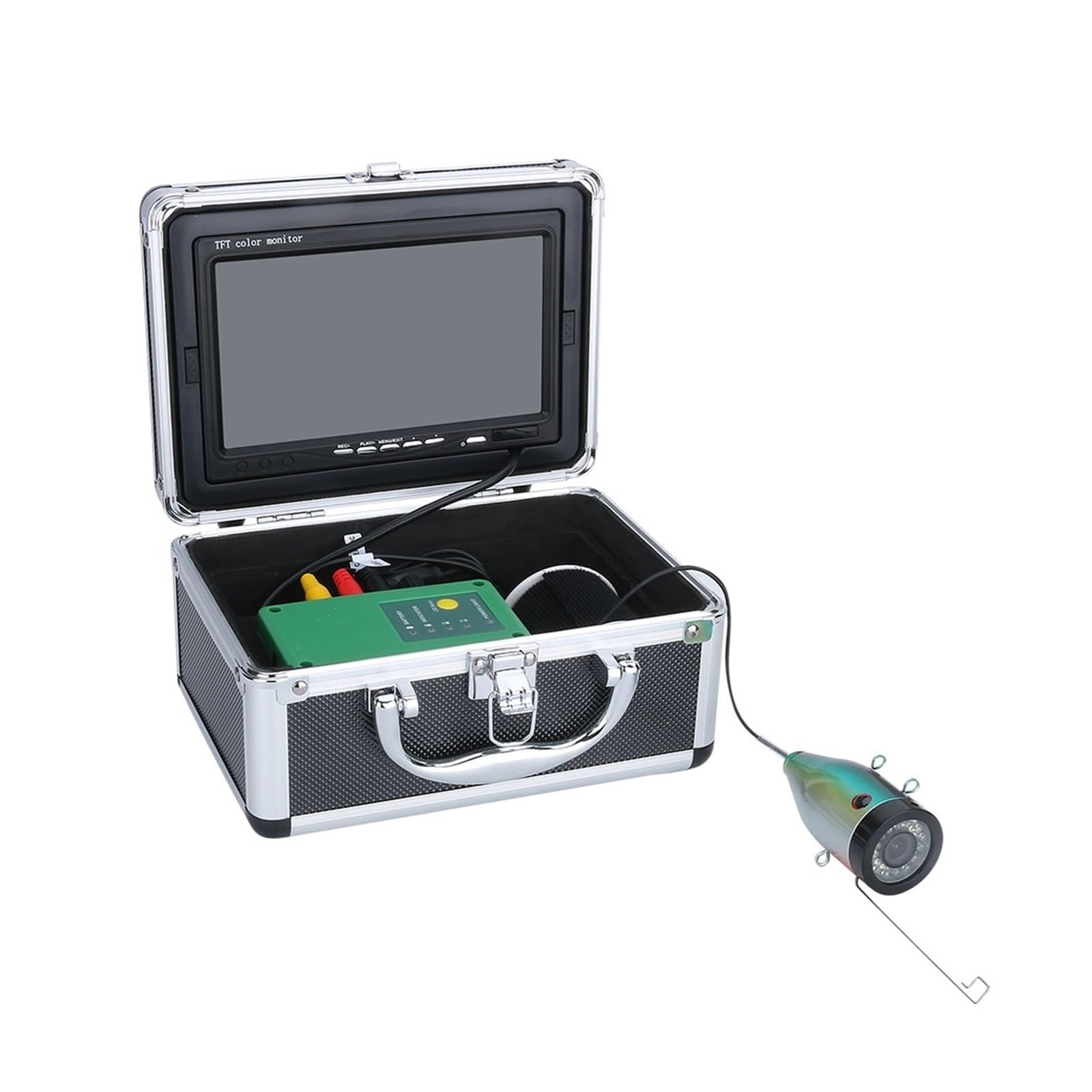 Buscador de Peces, Cámara de Pesca submarina DVR con buscador Peces, Pantalla HD 1280 * 720, 15 LED s + IR, cámara 1080P for, grabación 16 GB(30M)