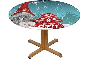 Round Christmas Tablecloth Clad in Snow