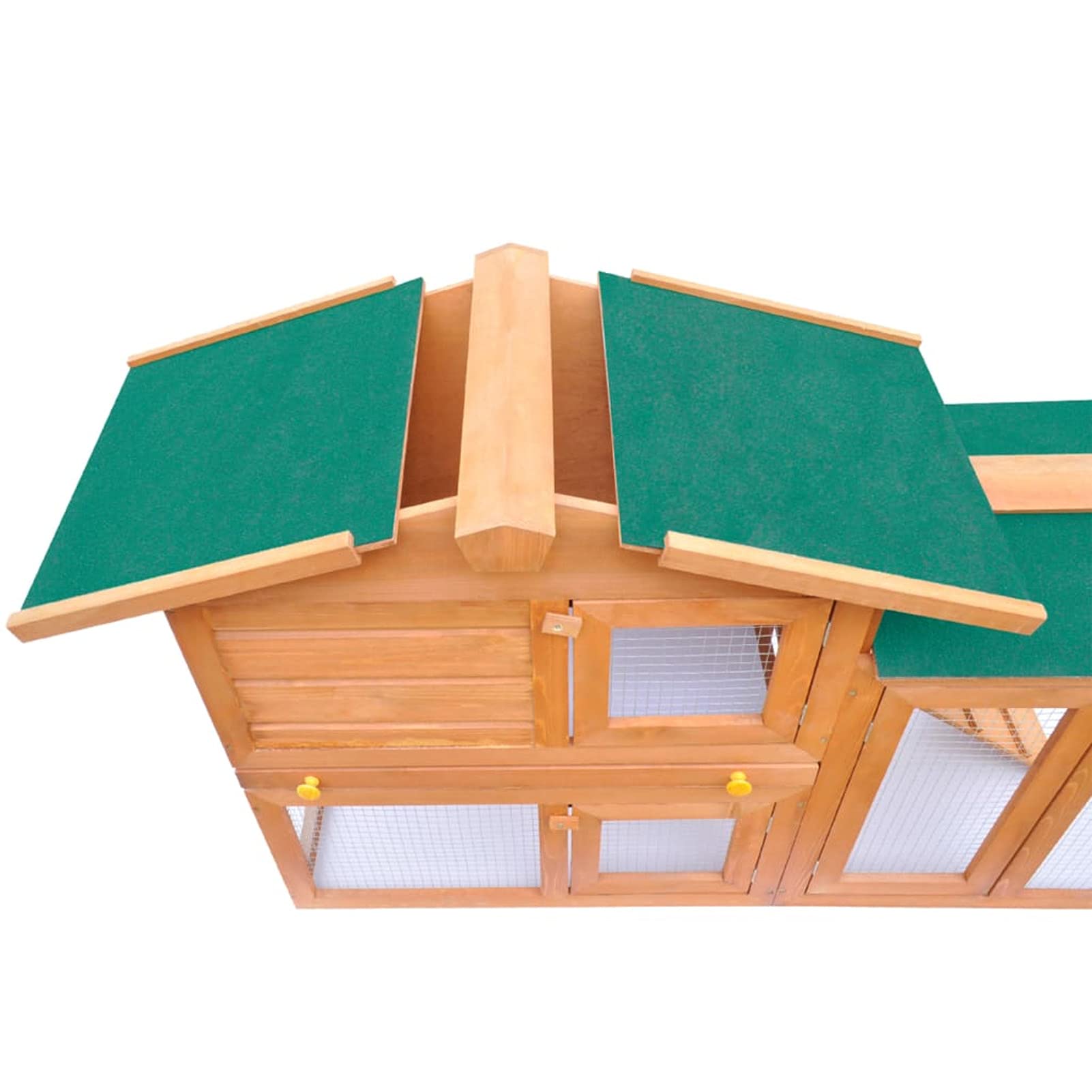 Casa de Animales Grande Jaula conejera, Jaula De Conejo, Casa Cobaya, Casita Conejo, Escondite Grande para Erizo, de Madera, Verde y Madera, 140 x 46 x 85 cm