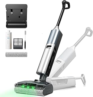 Wet Dry Vacuum Cleaner,Cordless Vacuum Mop Combo with Self-Cleaning,All in one Floor Cleaner Machine for Hard Floor,45kPa Suction 75 Mins Runtime Anti-Tangle,LED Light,180° Lay-Flat,Self Propelled