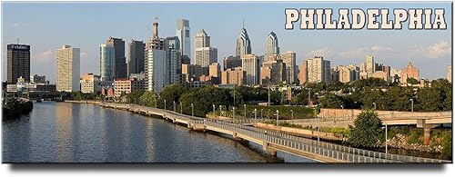 Imán panorámico para nevera Philadelphia Pennsylvania Travel Souvenir