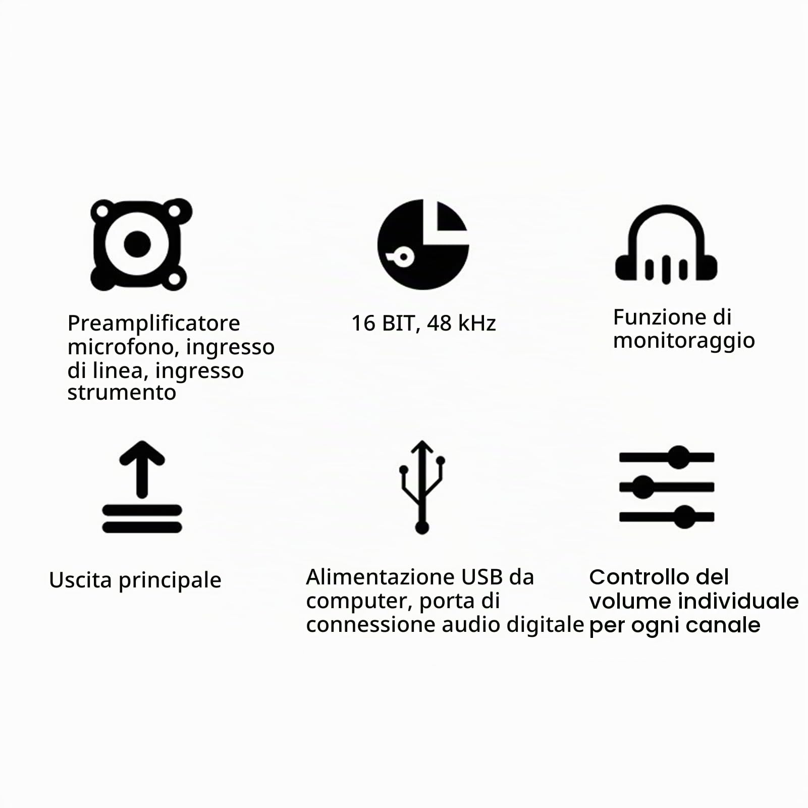 Mixer Audio a 2 Canali, Console di Missaggio Audio con Alimentazione Phantom USB 48V Mixer DJ Professionali, Mixer Audio Controller DJ, per Registrazione, Streaming Live,Podcasting