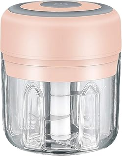 Petit Hachoir, Processeur, Mélangeur Portable De Fruits Et Légumes, Capacité De 300 Ml Avec 3 Lames, Pour Salade De Nourriture Pour Bébé, Mélangeur Portable à Chargement USB (Rose 250ML)
