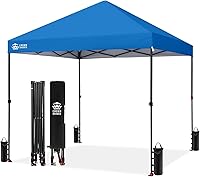 Vista 9 de CROWN SHADES Carpa Desplegable de 10x10 - Carpa de Exterior Instantánea con Bloqueo Central Patentado de Un Solo Empuje, Carpa de Playa con Bolsa