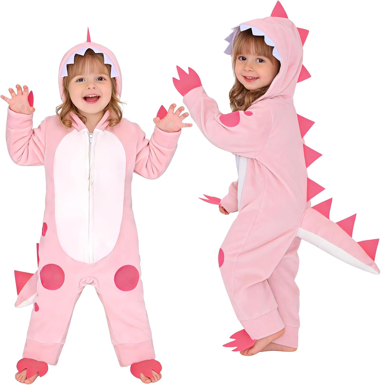 Dinosaur Costume Kids Animal Fancy Dress Outfit Hooded Dinosaur Onesie Romper Jumpsuit Toddler Girls