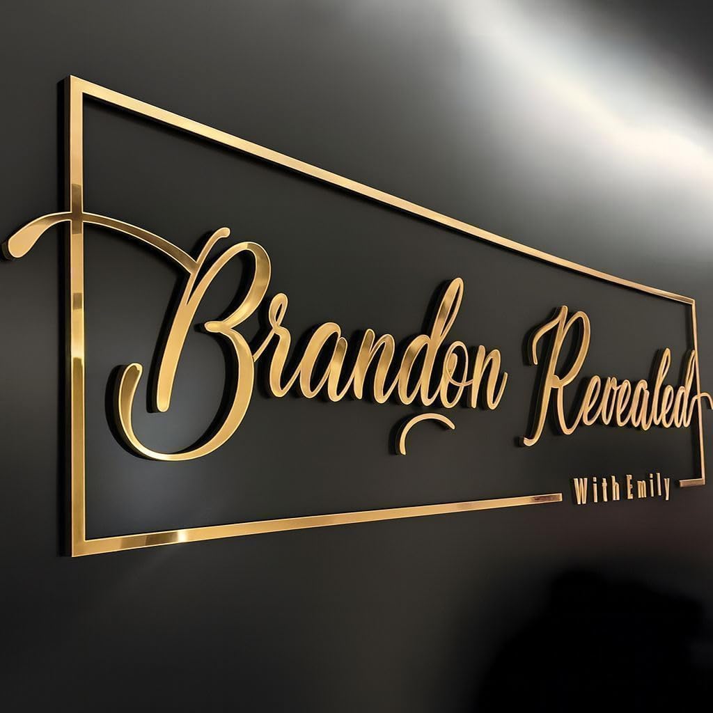 Personalized Acrylic Business Sign, Professional Custom 3D Laser Cut Acrylic Letter Business Logo Signage for Wall, Storefront Salon Office Company Retail Studio Cafe Bar Building Business
