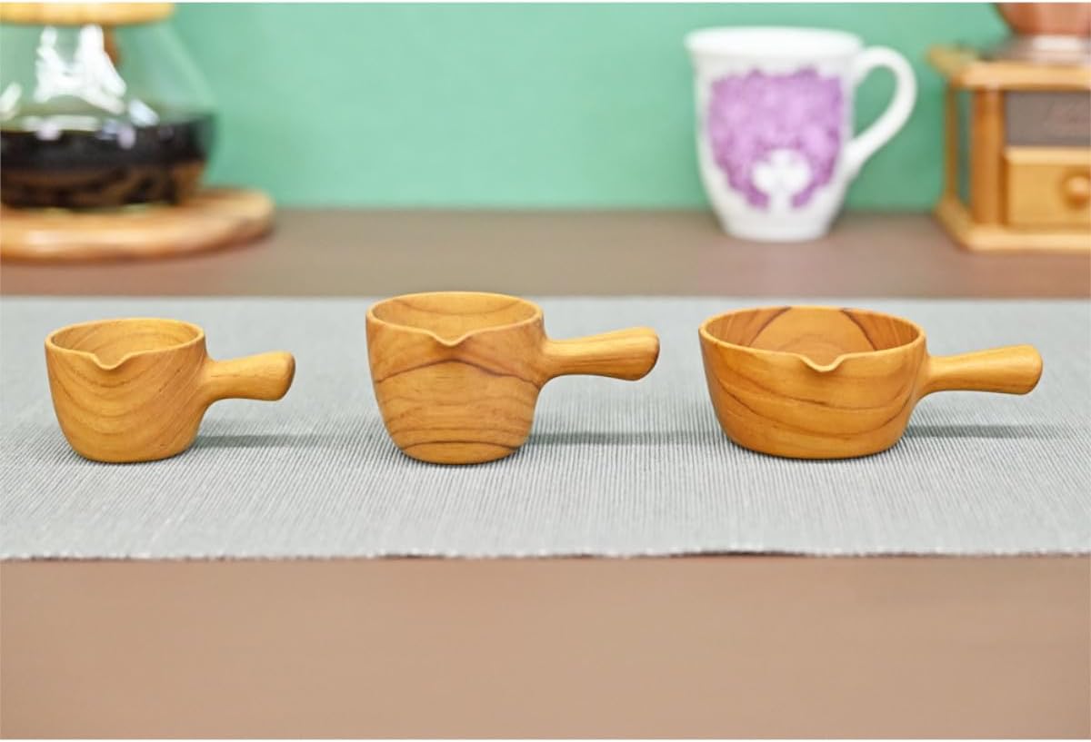 Chabatree CU-394 Wooden Milk Cup, Sauce Cup, 3.1 inches (8 cm), Coffee, Tea, Milk Pitcher, Syrup Container