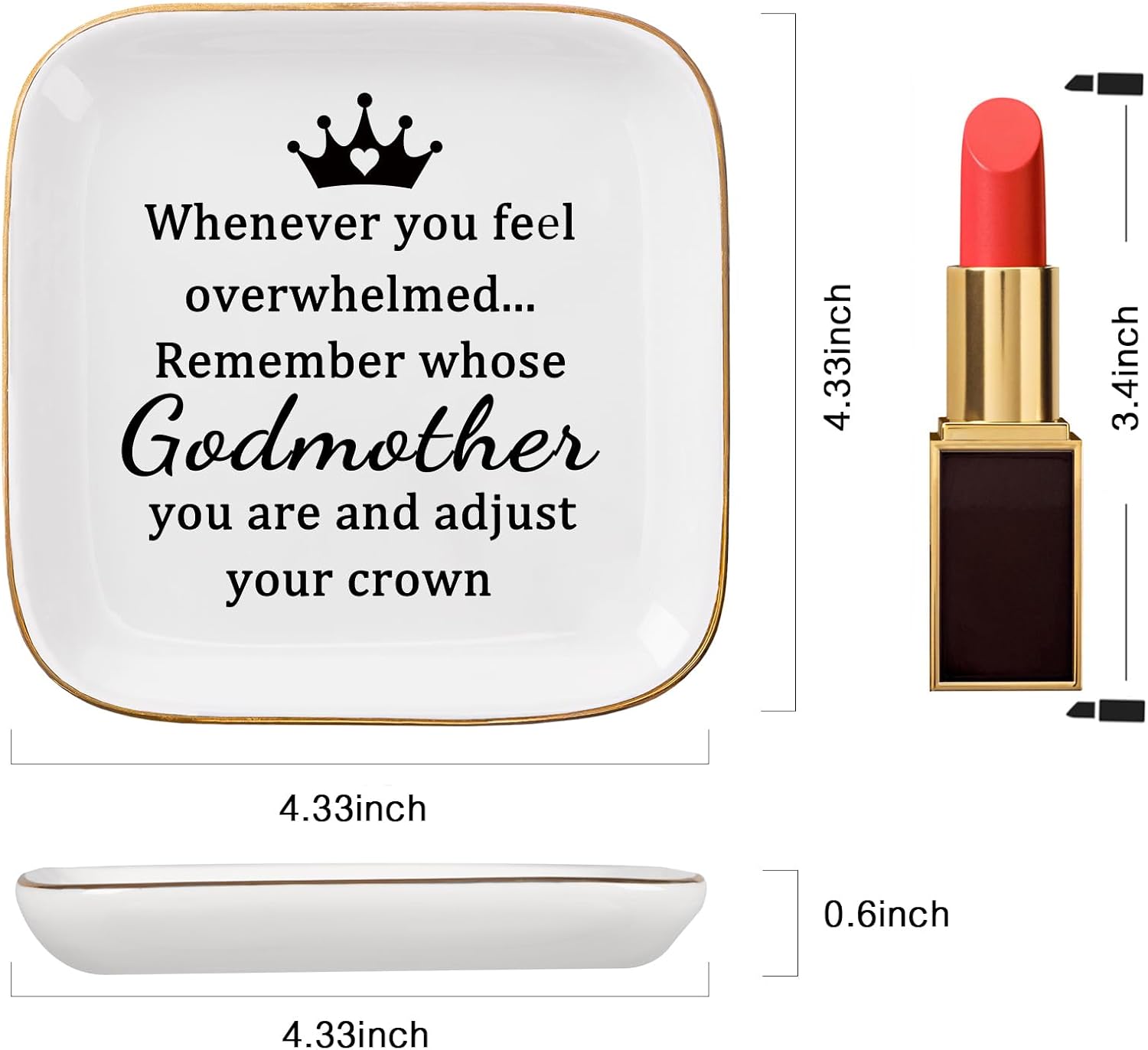 Godmother Gifts from Godchild, ...Remember Whose Godmother You Are... Gifts for Godmother Jewelry Dish Tray, Godmother Proposal Gift for Godmother Birthday Christmas Mothers Day - Image 5