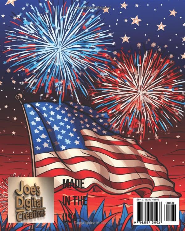 4th of July Coloring Book for Adults Vol. 3 – Patriotic Fireworks, Statue of Liberty, American Landmarks & USA Flag Themes: 220 Pages of Independence ... Celebration Coloring Books for Adults) image 3