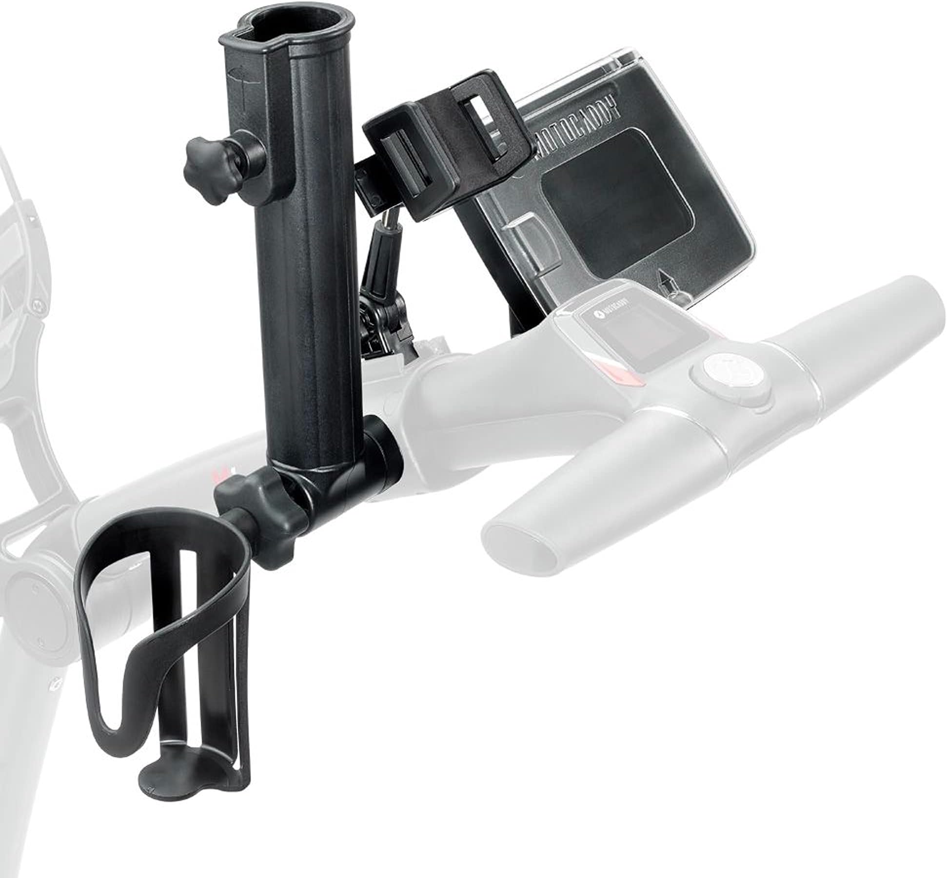 Essential 4-in-1 Accessory Pack, Golf Push Cart Accessories with Cup Holder, Phone Cradle, Umbrella Mount & Scorecard Holder, Compatible with Motocaddy 28V M-Series, S-Series & SE Models