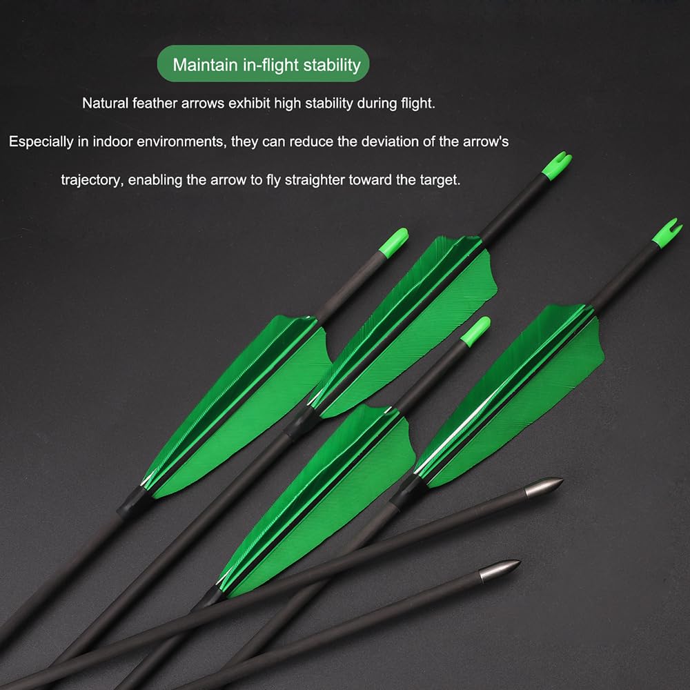 12 pz Flechas de Tiro con Arco, Spine 350 400 500 600 700 800 900 1000 1100 1300 1500 1800 ID 4,2 mm Etiqueta Dorada Eje de Carbono para Caza Tiro Práctica