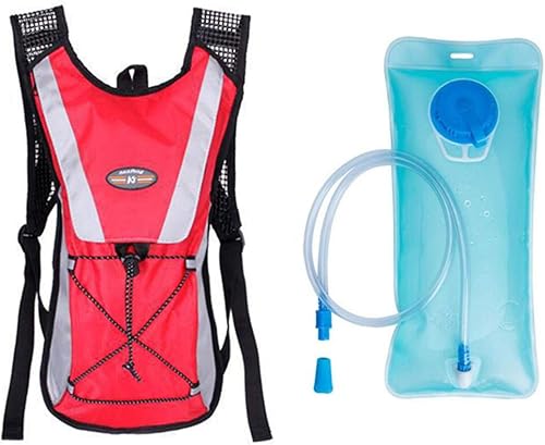 Miniatura 11 de Monvecle - Mochila de agua con vejiga para andar en bicicleta /Senderismo, escalar + 2L Bolsa de hidratación Cian con vejiga de agua de 2L,Negro con