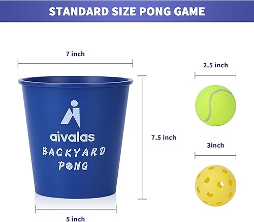 Miniatura 2 de Yard Pong Outdoor Games, Giant Yard Games Set with 12 Buckets and Balls for Adults and Family, Toss Game Throwing Games for Beach, Camping, Lawn and