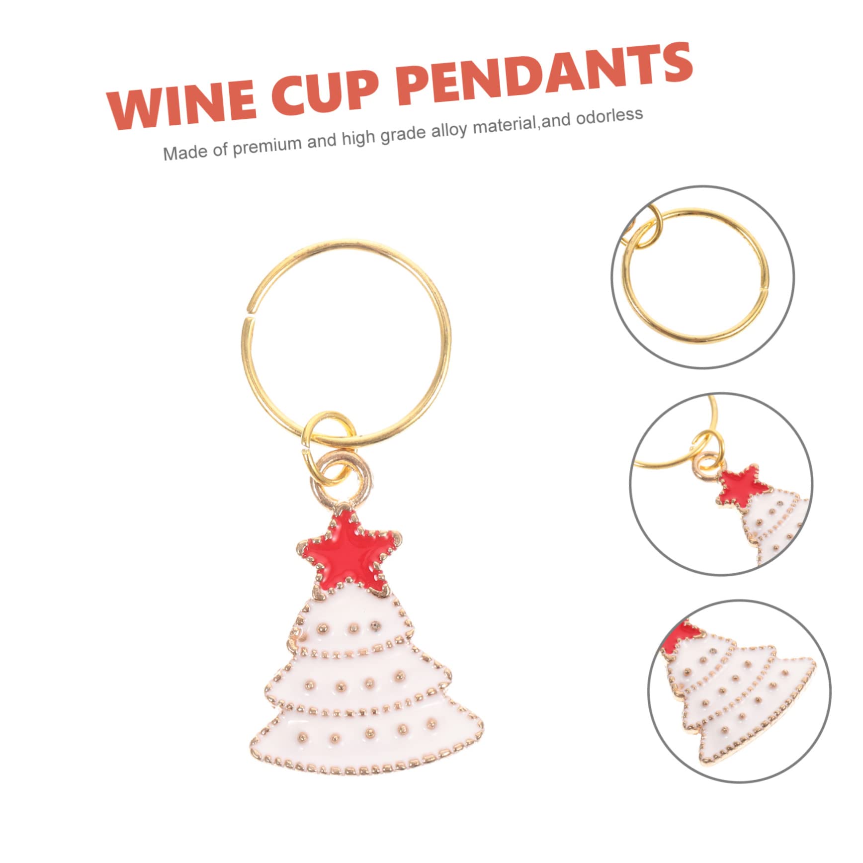ABOOFAN piccolo ciondolo decorativo ciondoli di vino di natale segni di bicchieri christmas party decorazioni bicchieri natale etichette natalizie identificatori di bicchieri di vino